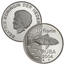 10 Florin 2004 Vissen Aruba Prooflike